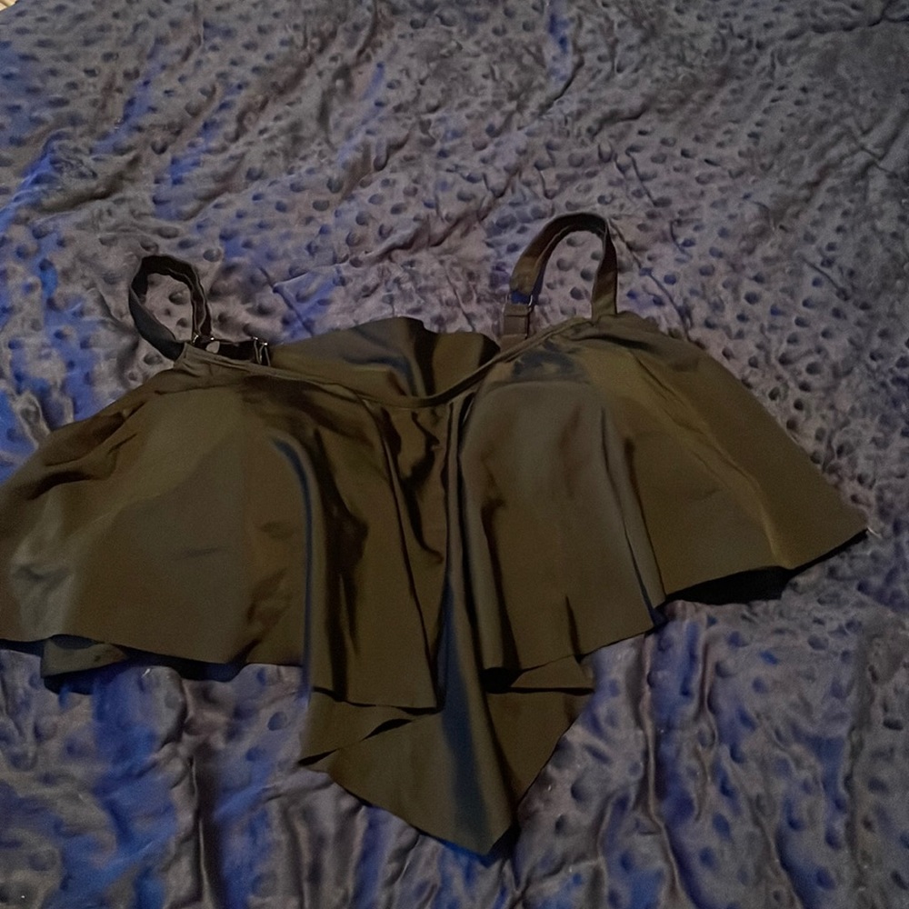 Black torrid swim top flounce